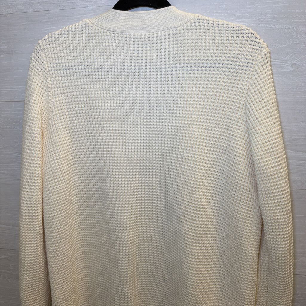 Duluth Trading Co Cream Knit Cardigan Sweater Medium