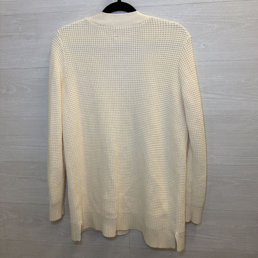 Duluth Trading Co Cream Knit Cardigan Sweater Medium