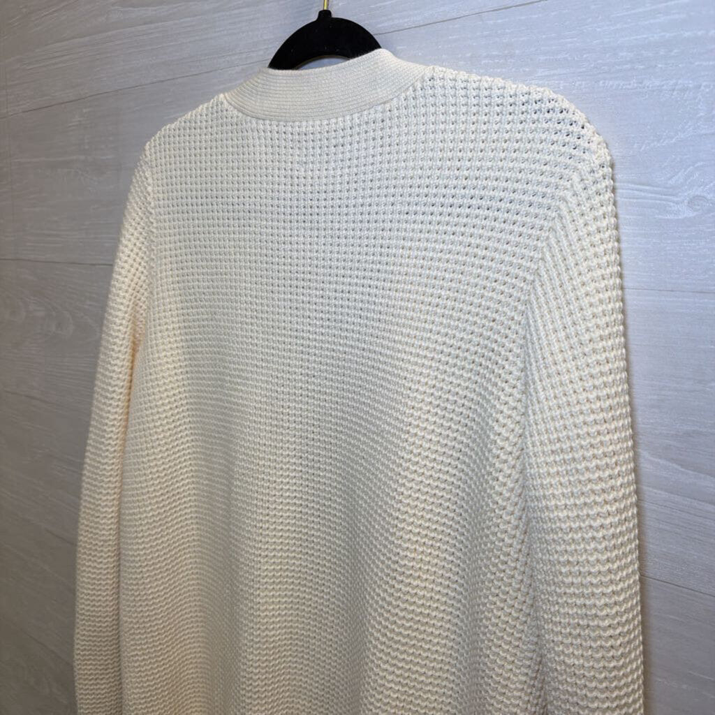 Duluth Trading Co Cream Knit Cardigan Sweater Medium