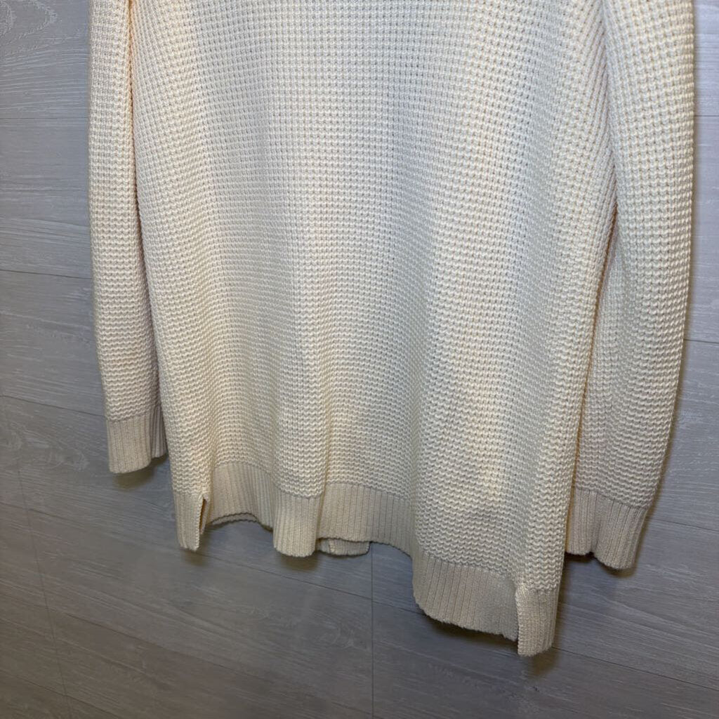 Duluth Trading Co Cream Knit Cardigan Sweater Medium