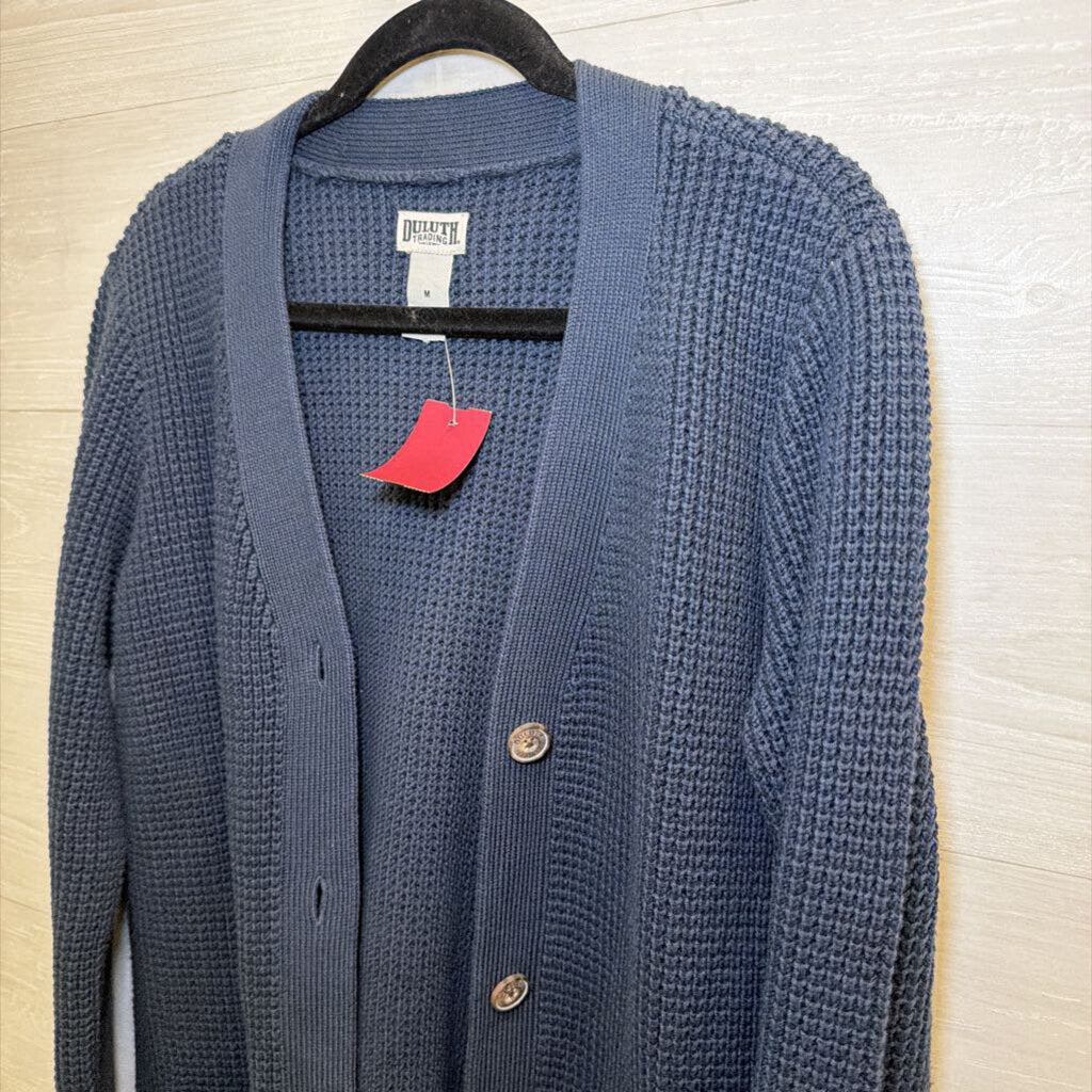 Duluth Trading Co Navy Knit Cardigan Sweater Medium