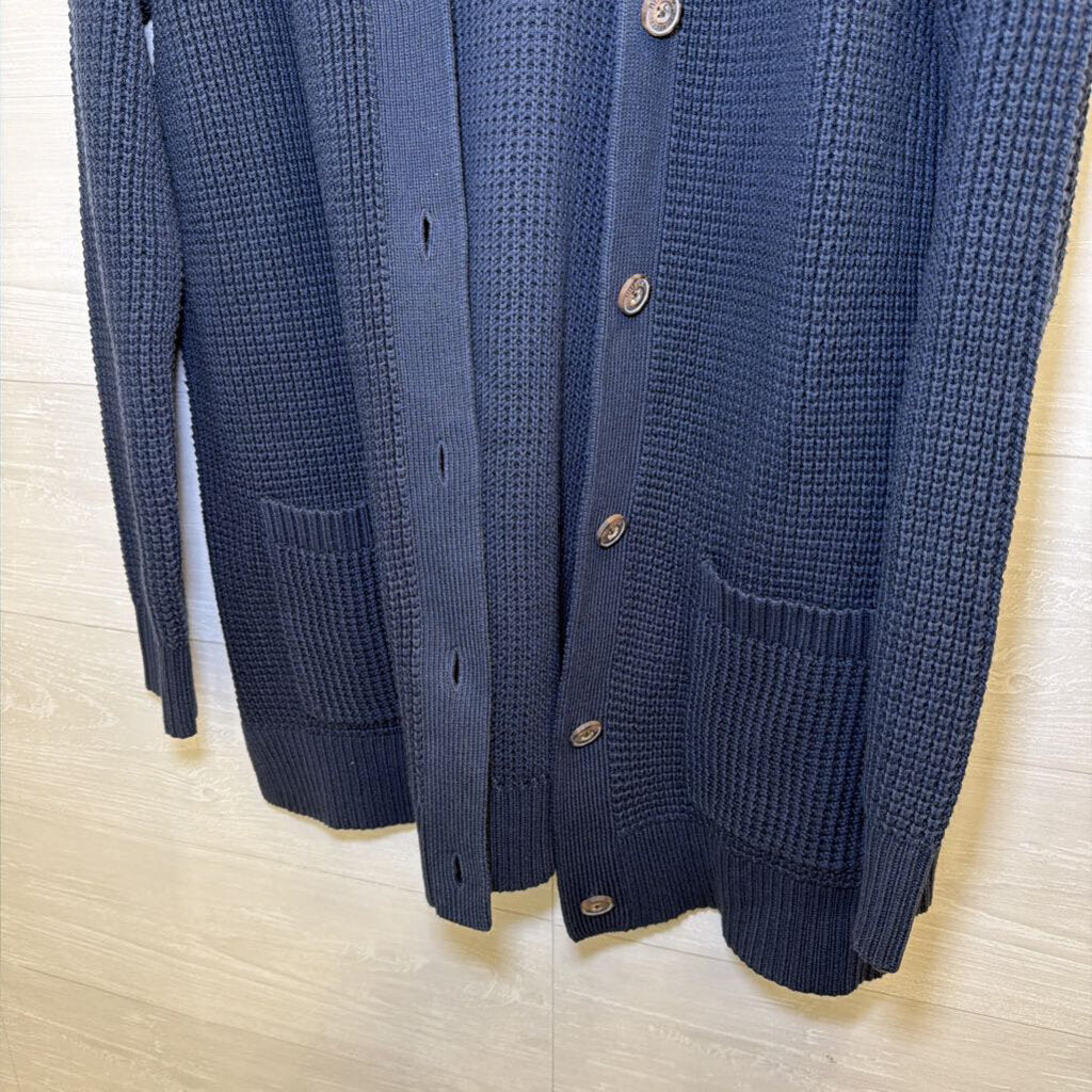 Duluth Trading Co Navy Knit Cardigan Sweater Medium