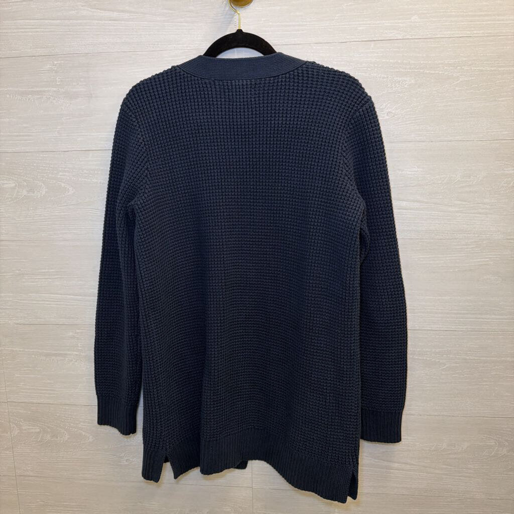 Duluth Trading Co Navy Knit Cardigan Sweater Medium