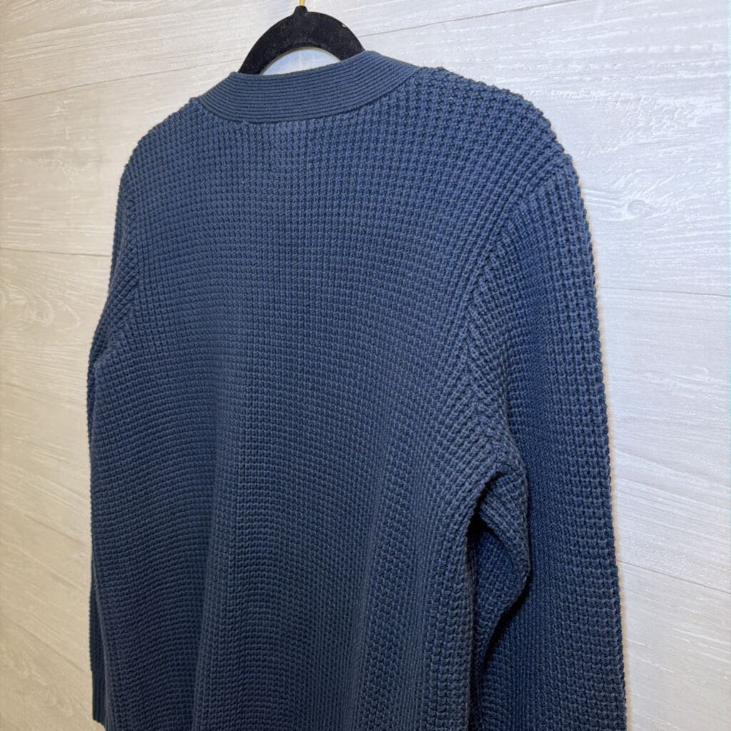Duluth Trading Co Navy Knit Cardigan Sweater Medium