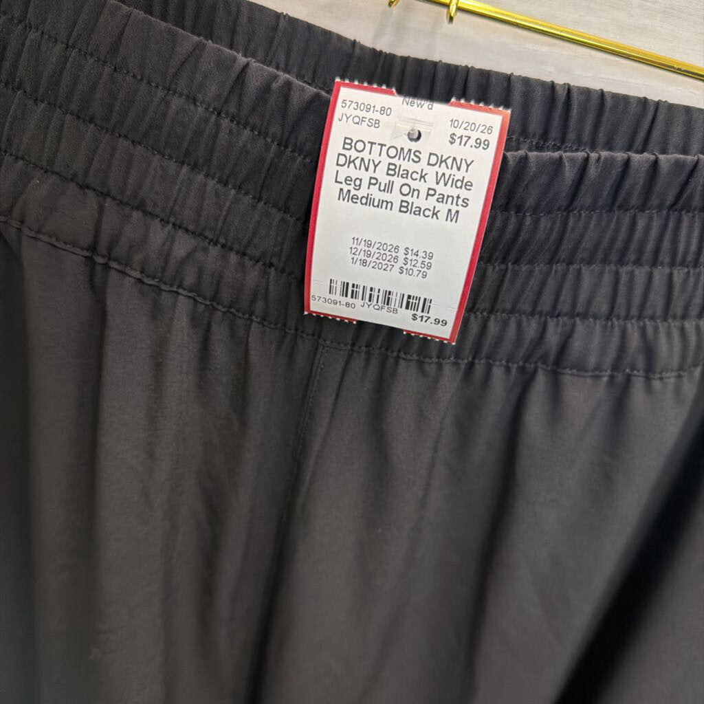 DKNY Black Wide Leg Pull On Pants Medium
