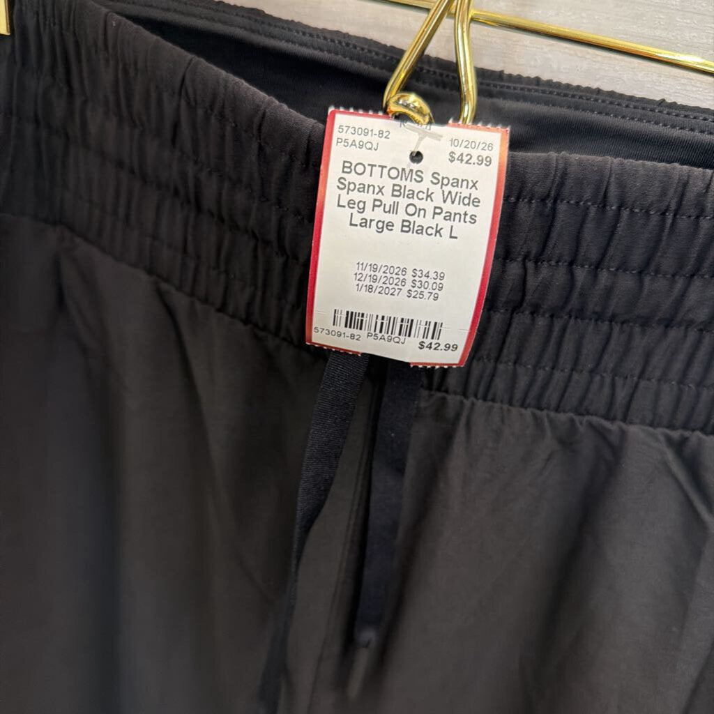 Spanx Black Wide Leg Pull On Pants Large