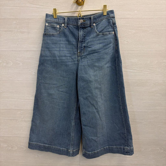 Spanx Medium Wash Cropped Wide Leg Jeans Medium