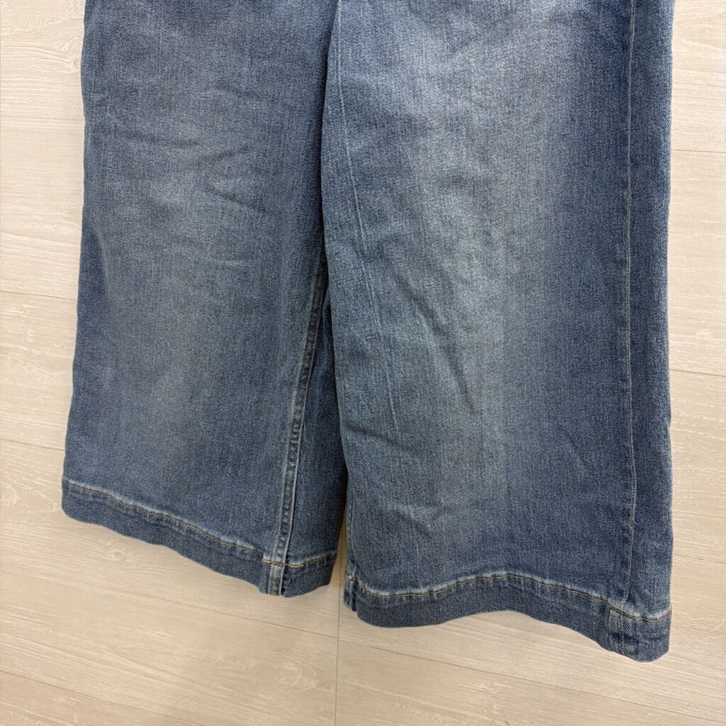 Spanx Medium Wash Cropped Wide Leg Jeans Medium