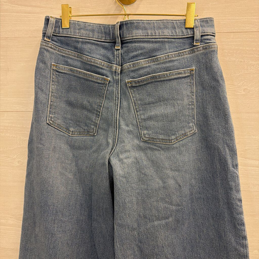 Spanx Medium Wash Cropped Wide Leg Jeans Medium