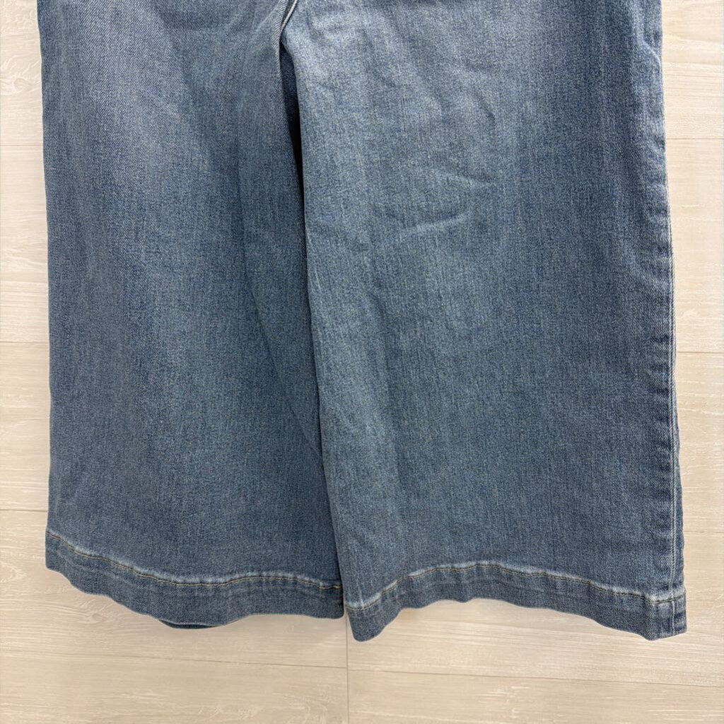 Spanx Medium Wash Cropped Wide Leg Jeans Medium