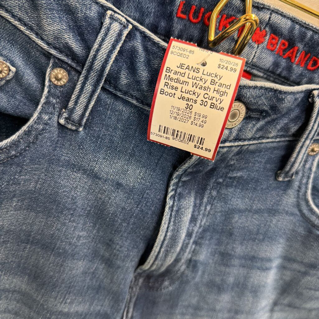 Lucky Brand Medium Wash High Rise Lucky Curvy Boot Jeans 30