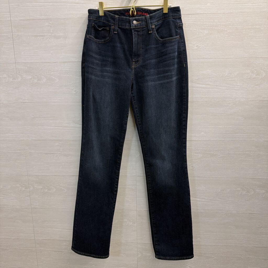 Lucky Brand Dark Wash High Rise Lucky Curvy Straight Jeans 30
