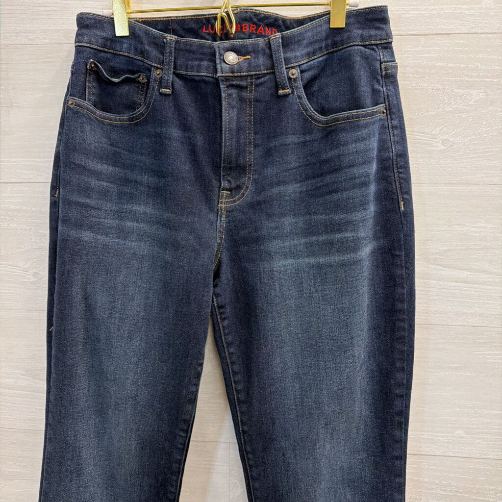 Lucky Brand Dark Wash High Rise Lucky Curvy Straight Jeans 30