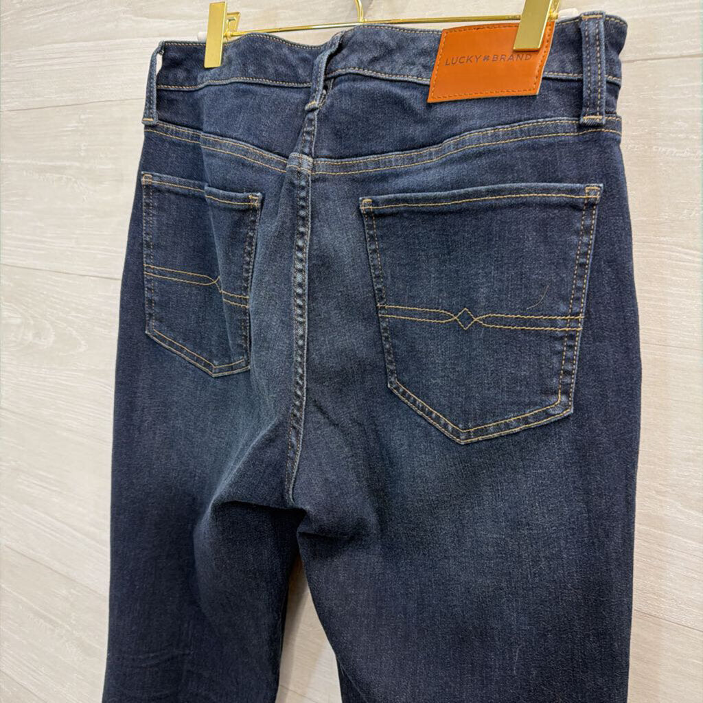 Lucky Brand Dark Wash High Rise Lucky Curvy Straight Jeans 30