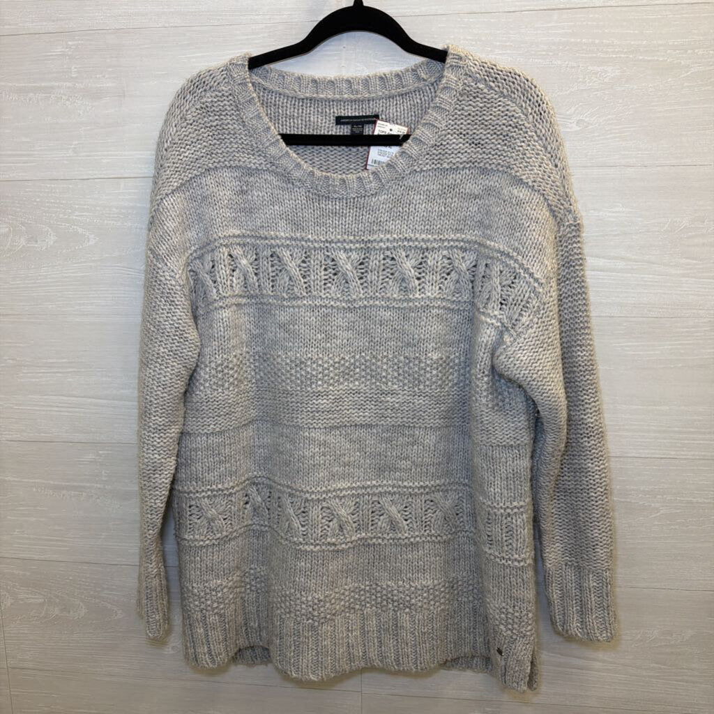 American Eagle Grey Knit Sweater Extra Large