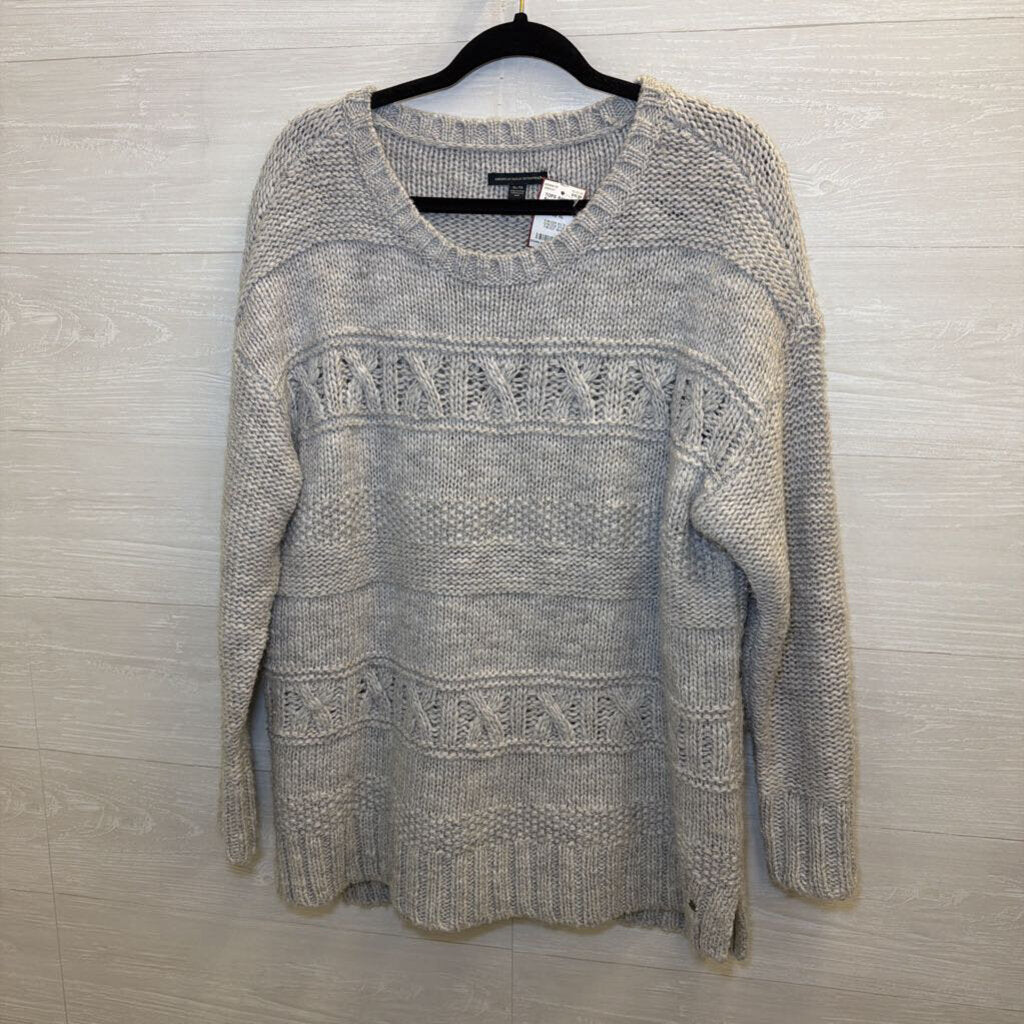 American Eagle Grey Knit Sweater Extra Large