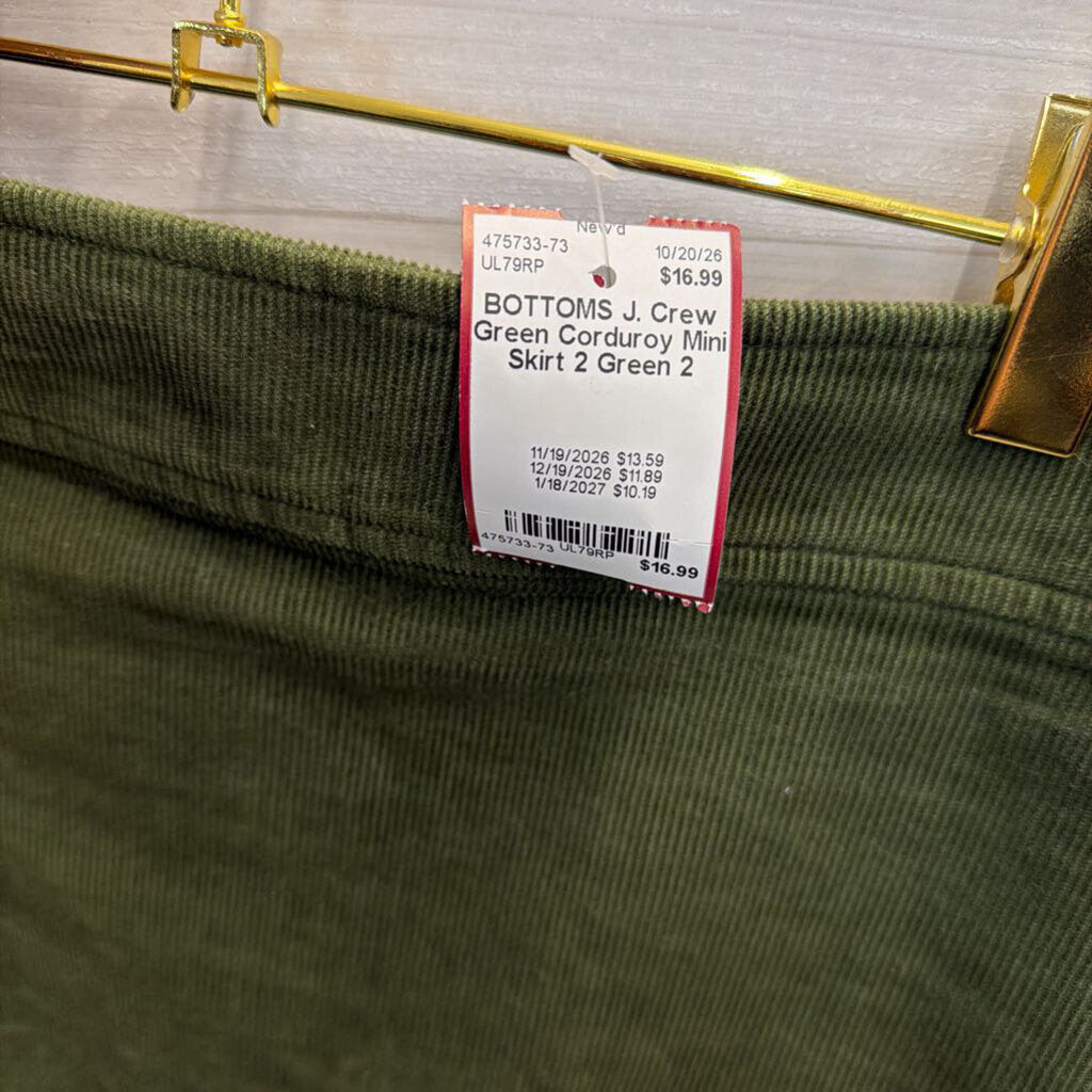 Green Corduroy Mini Skirt 2