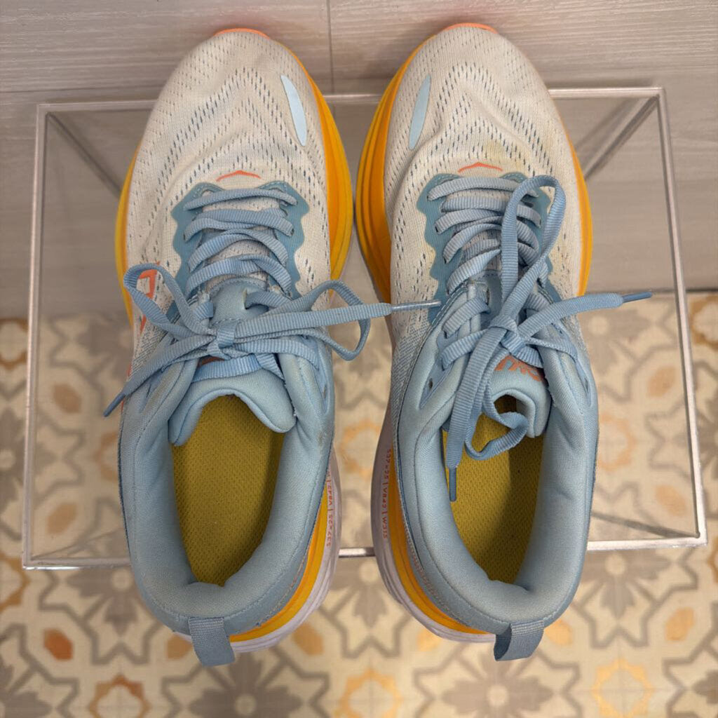 Hoka Blue/ Orange Bondi 8 Sneakers 8.5