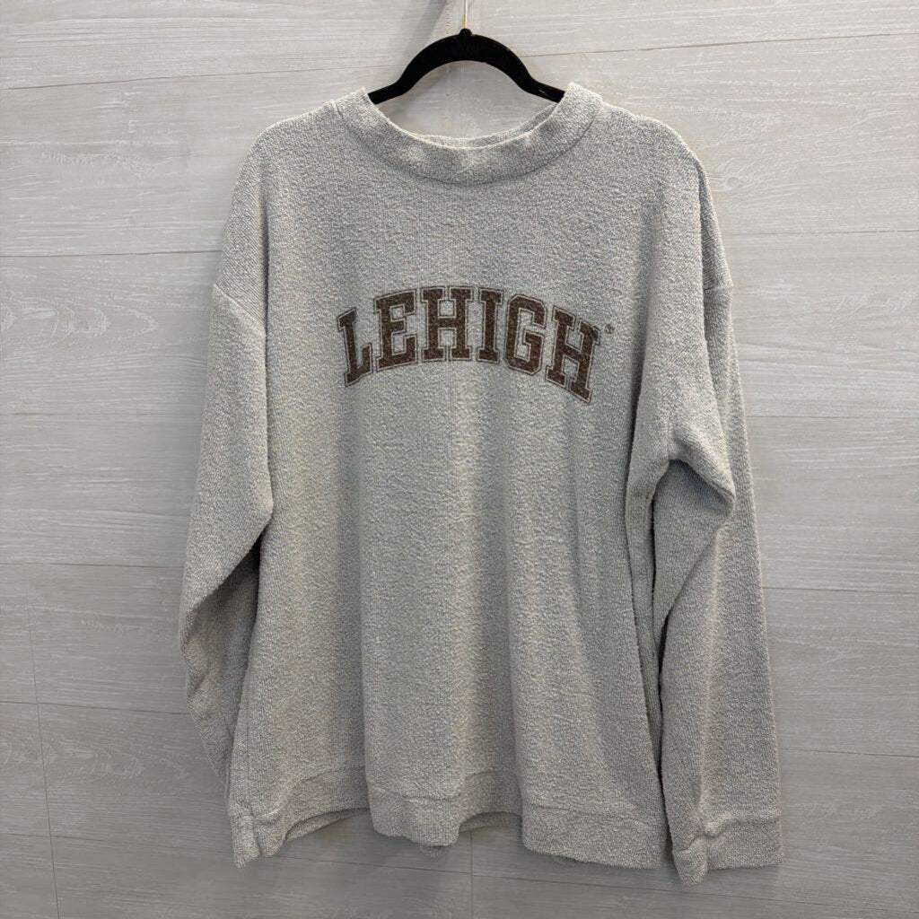 Woolly Threads Grey LEHIGH Textured Long Sleeve Pullover XXL