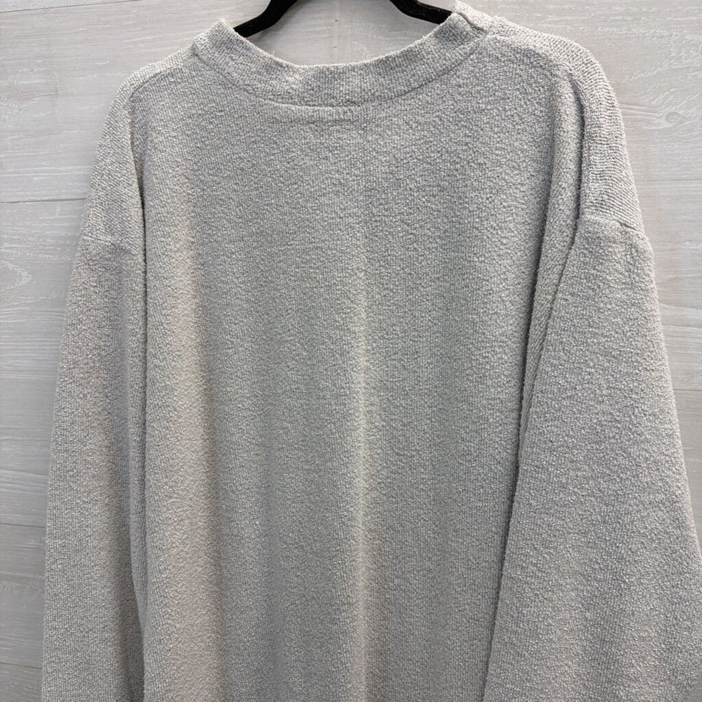 Woolly Threads Grey LEHIGH Textured Long Sleeve Pullover XXL