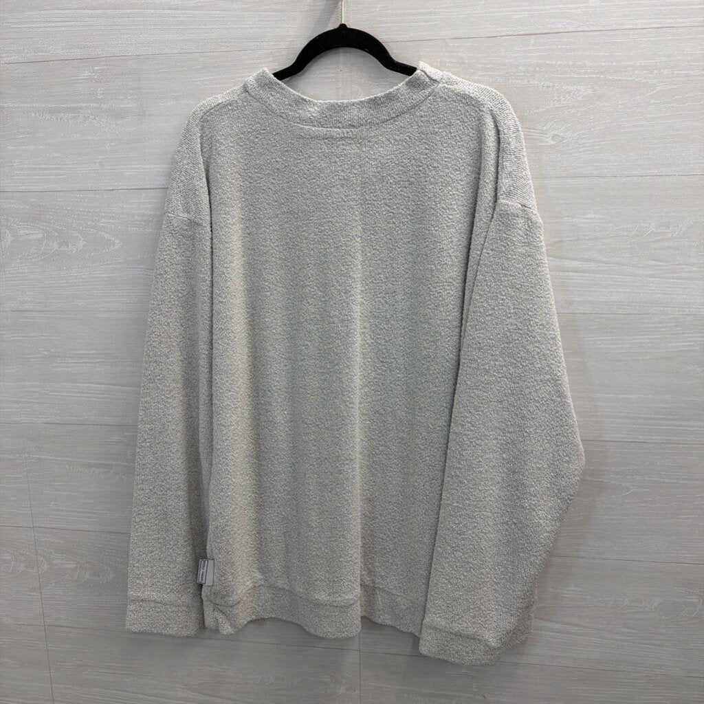 Woolly Threads Grey LEHIGH Textured Long Sleeve Pullover XXL