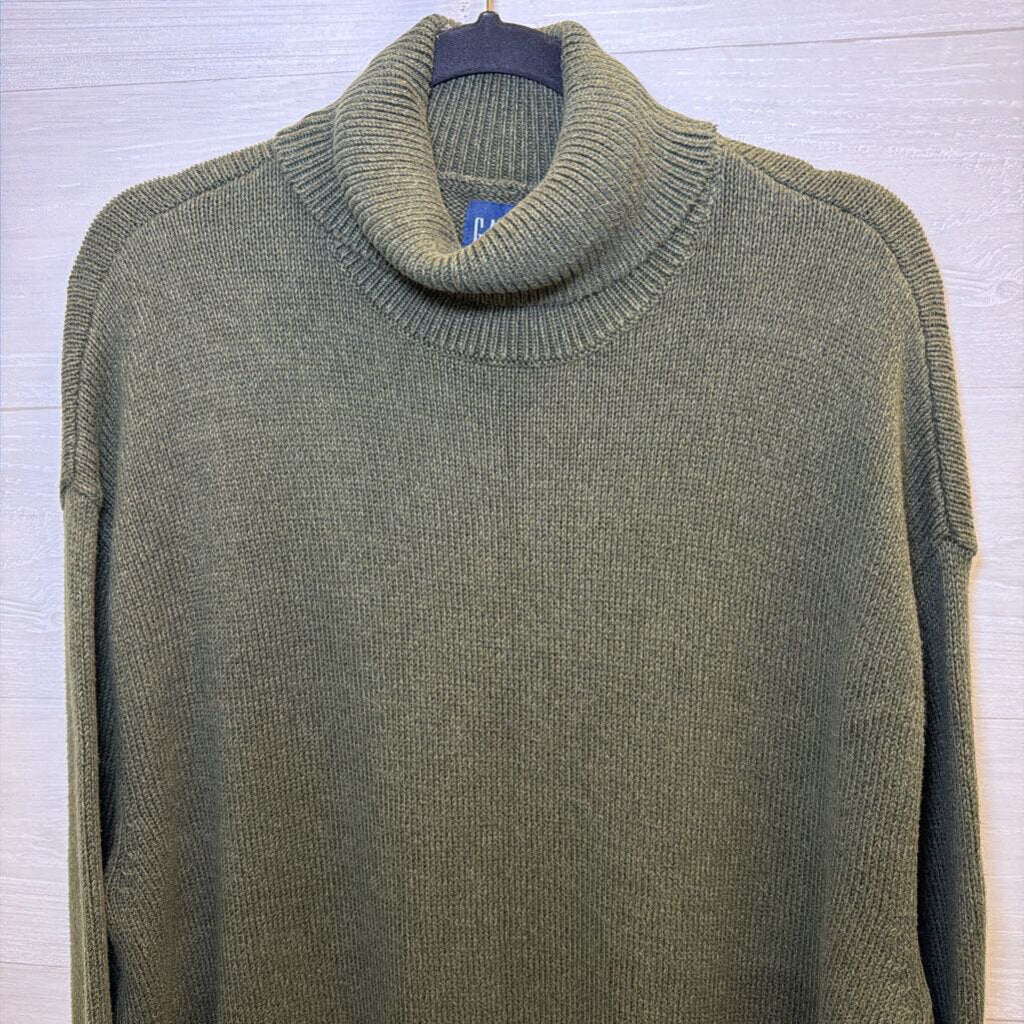 Gap Green Knit Turtleneck Sweater Medium Tall