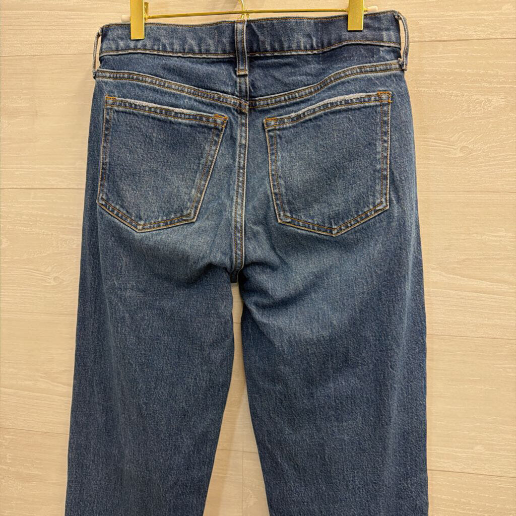 Abercrombie and Fitch Dark Wash Mid Rise 90s Straight Jeans 27 Extra Long