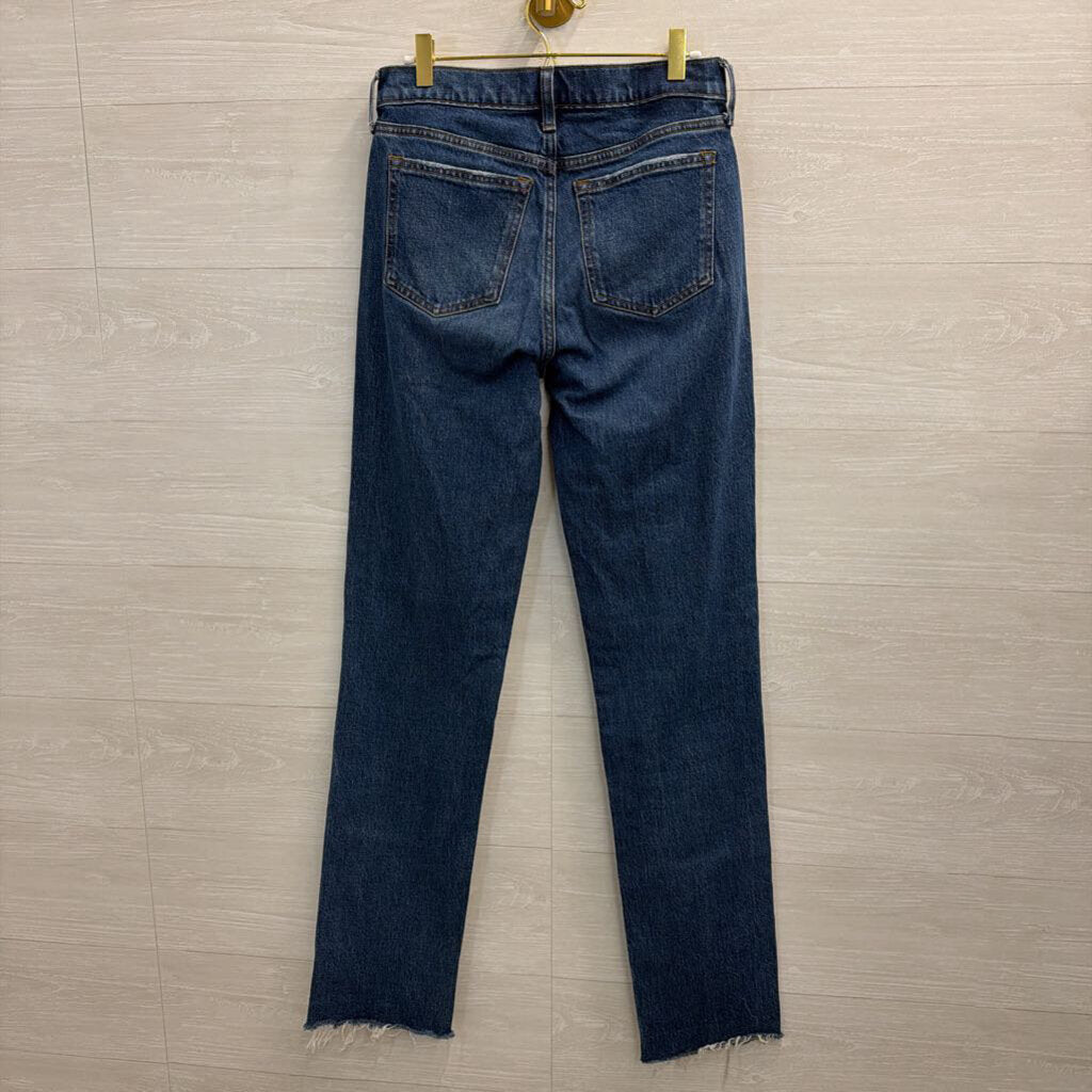 Abercrombie and Fitch Dark Wash Mid Rise 90s Straight Jeans 27 Extra Long