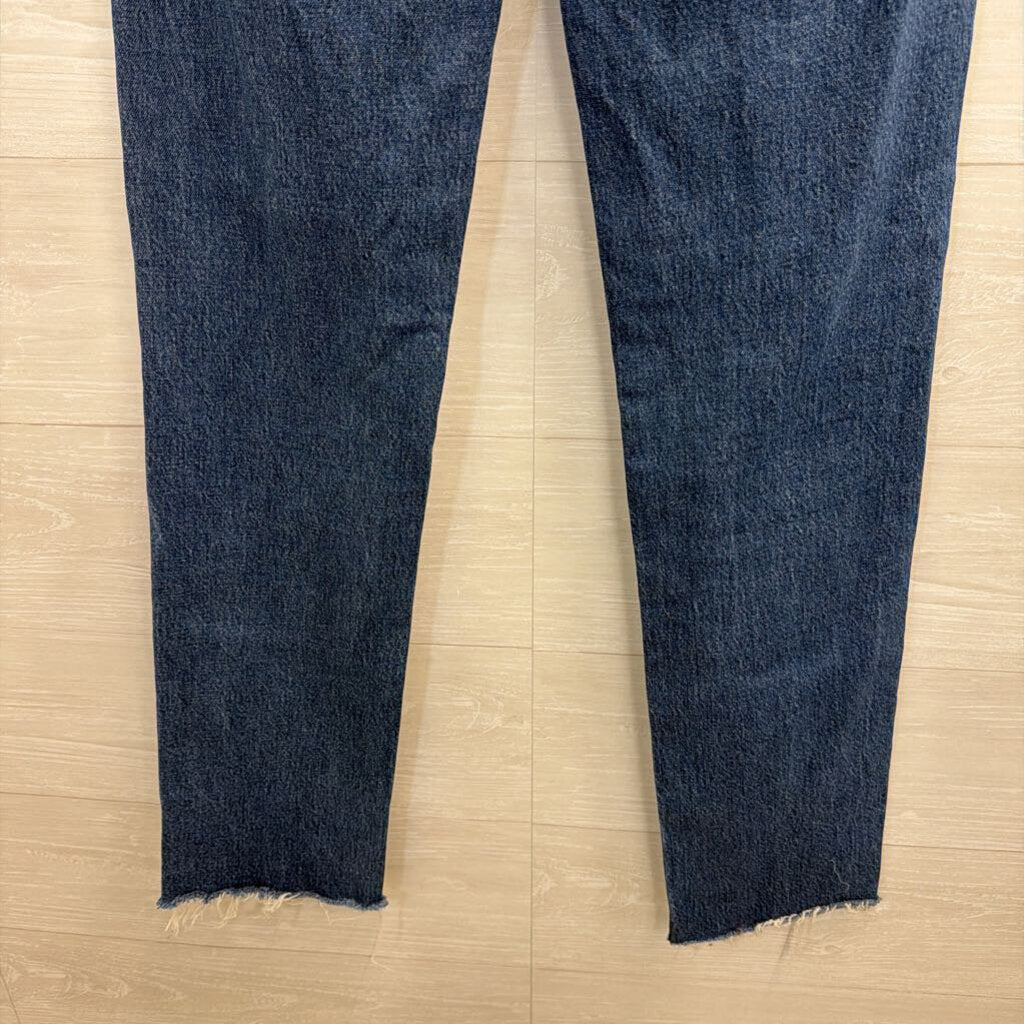 Abercrombie and Fitch Dark Wash Mid Rise 90s Straight Jeans 27 Extra Long