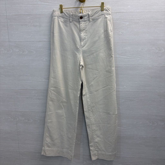 Gap Cream Denim High Rise Wide Leg Crop Jeans 6 Tall