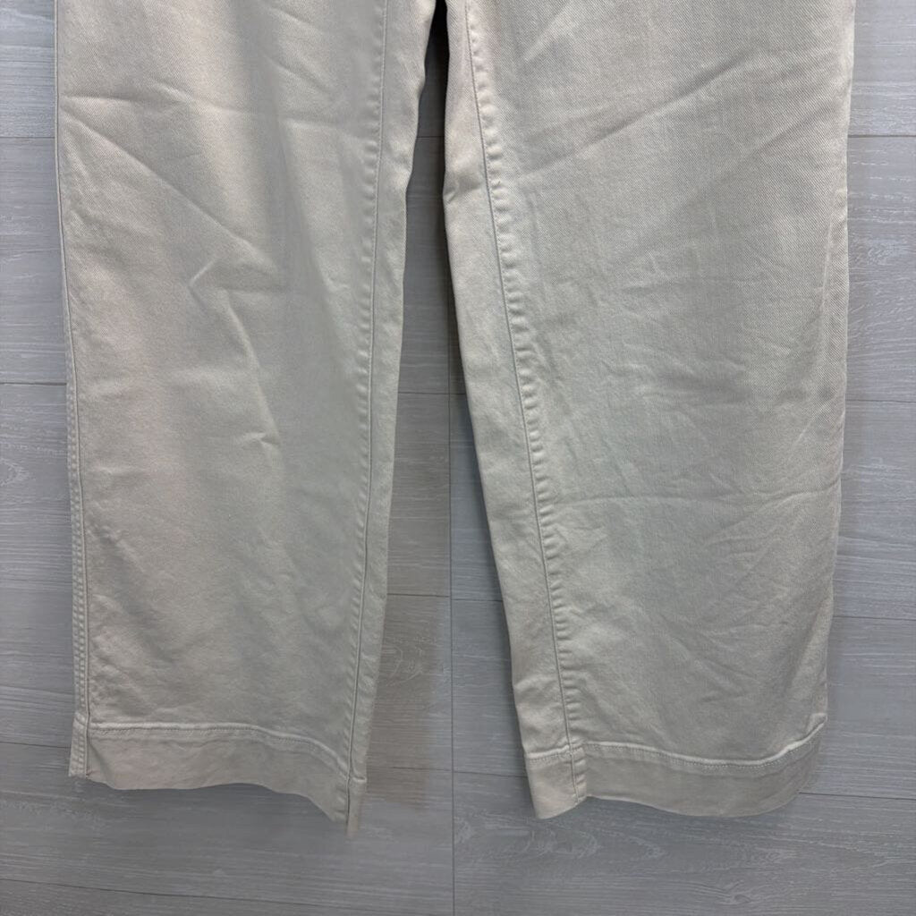 Gap Cream Denim High Rise Wide Leg Crop Jeans 6 Tall