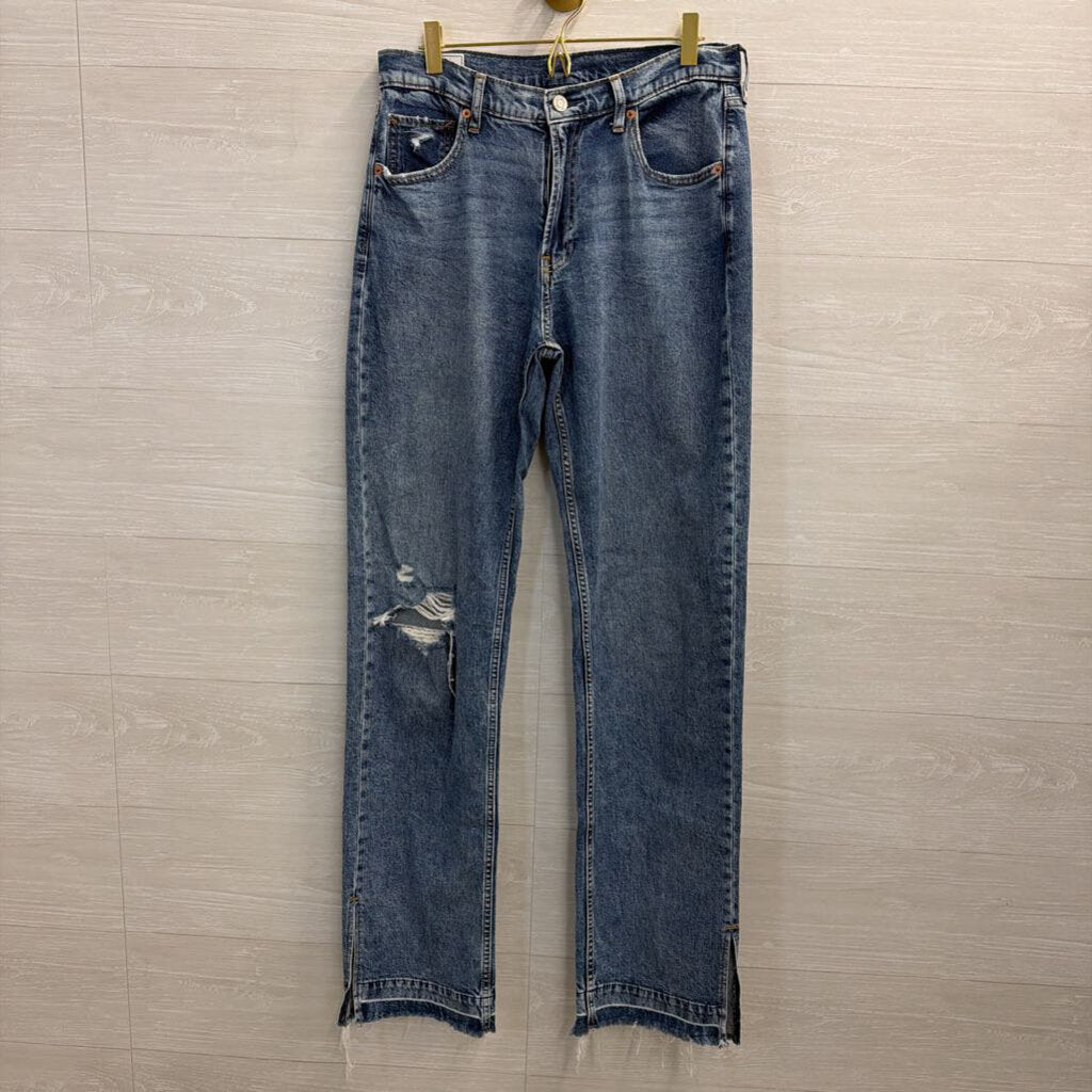 Gap Medium Wash Distressed 90s Loose Mid Rise Jeans 4 Tall