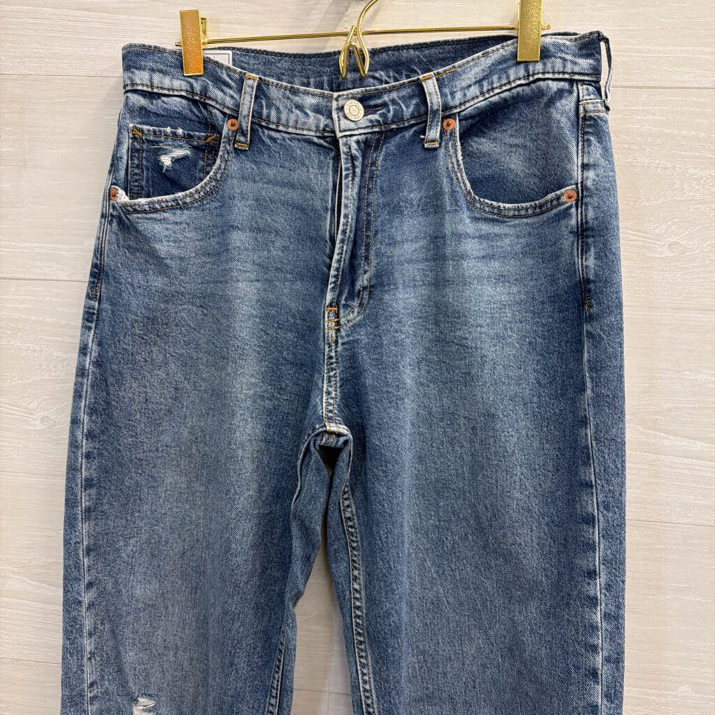 Gap Medium Wash Distressed 90s Loose Mid Rise Jeans 4 Tall