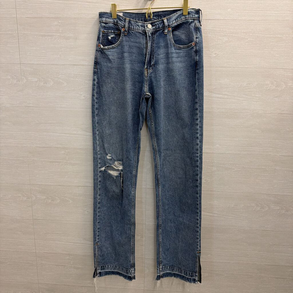 Gap Medium Wash Distressed 90s Loose Mid Rise Jeans 4 Tall