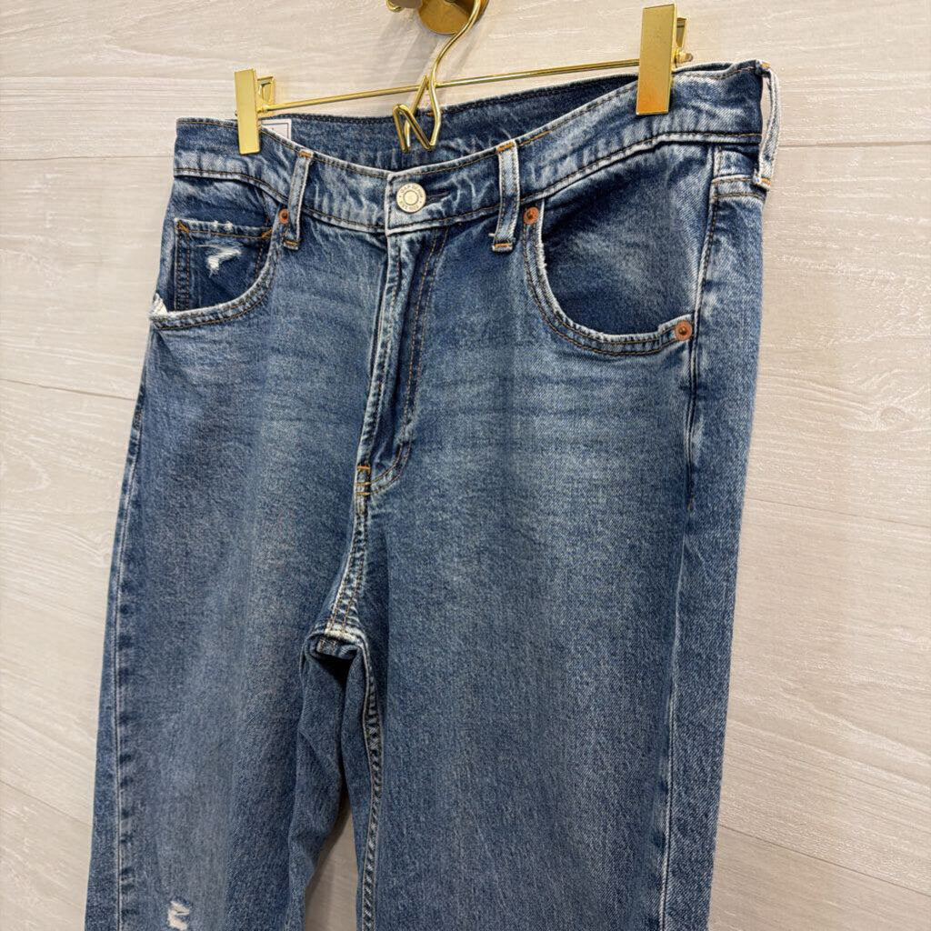 Gap Medium Wash Distressed 90s Loose Mid Rise Jeans 4 Tall