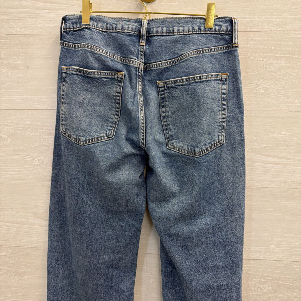 Gap Medium Wash Distressed 90s Loose Mid Rise Jeans 4 Tall
