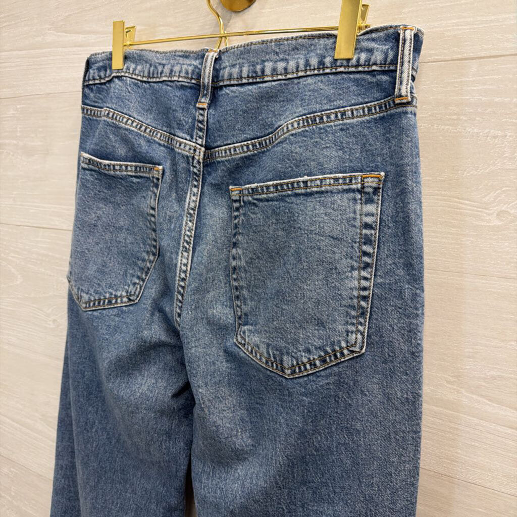 Gap Medium Wash Distressed 90s Loose Mid Rise Jeans 4 Tall