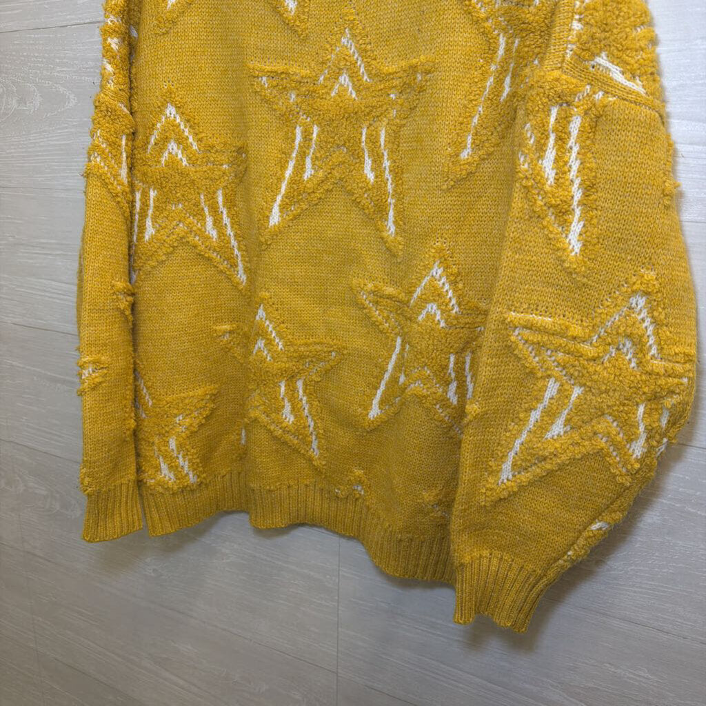 Zoria Yellow Star Knit Sweater Medium
