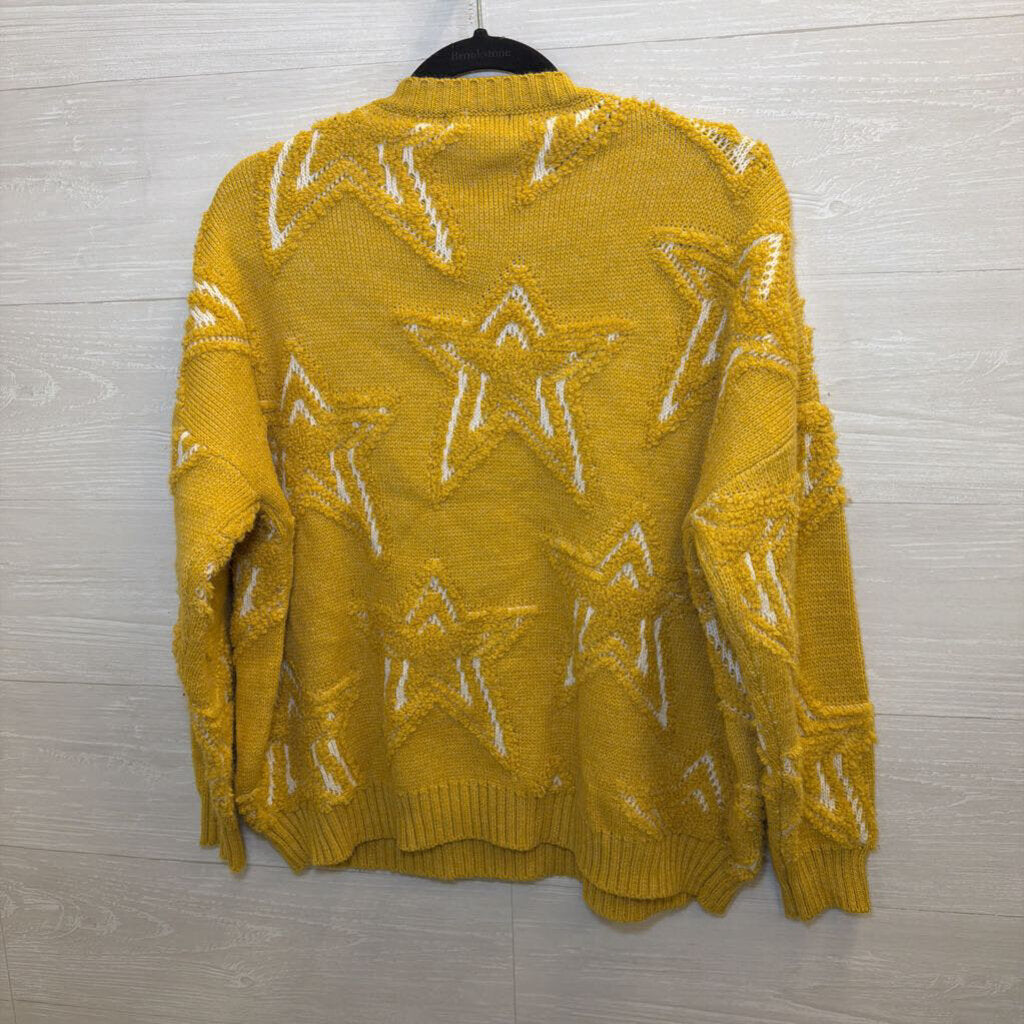 Zoria Yellow Star Knit Sweater Medium