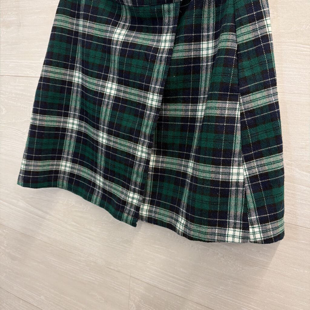 John Galt Green/ Navy Plaid Wrap Skirt Extra Small