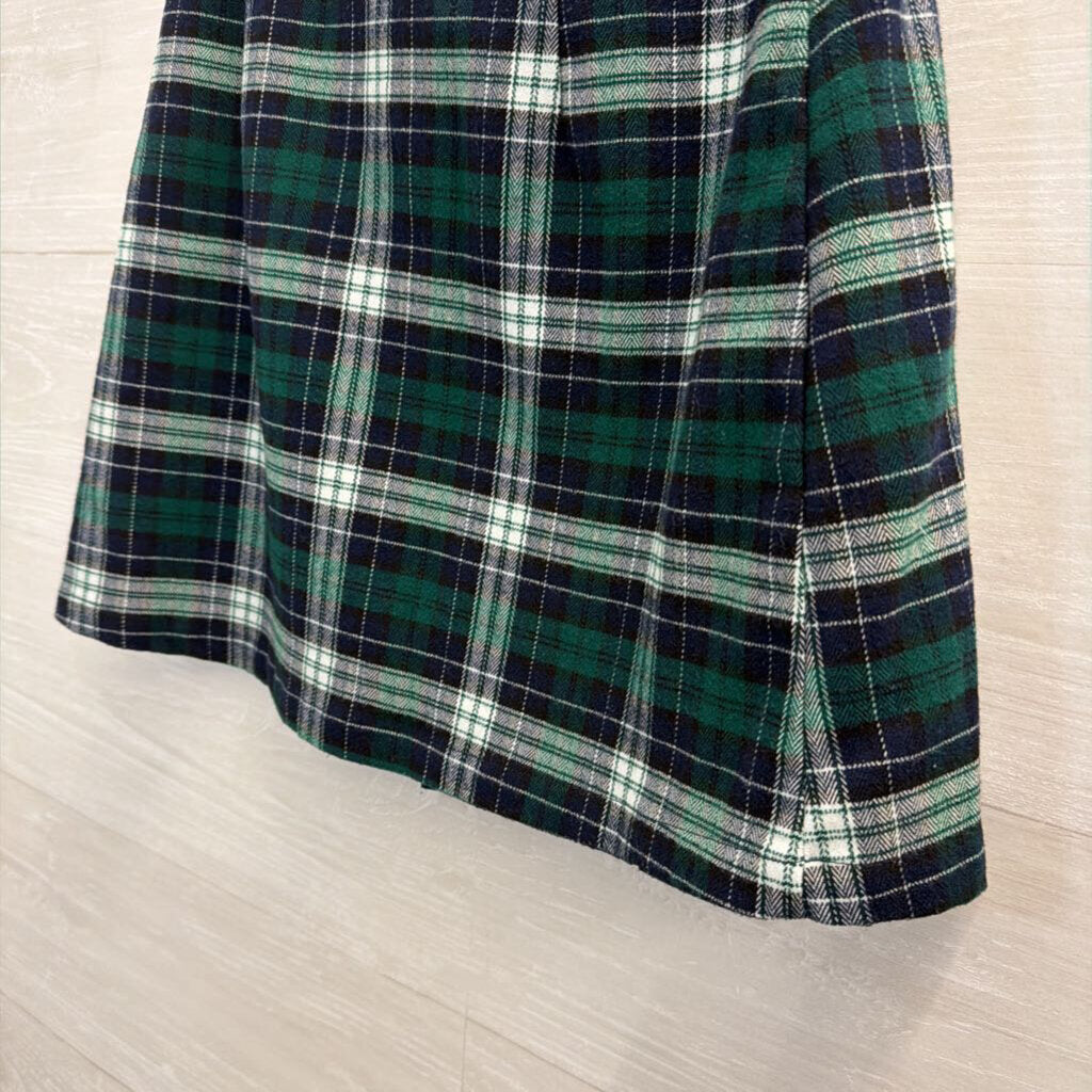 John Galt Green/ Navy Plaid Wrap Skirt Extra Small