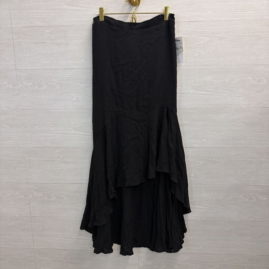 Wild Moss Black Ruffle Hem High Low Skirt Medium