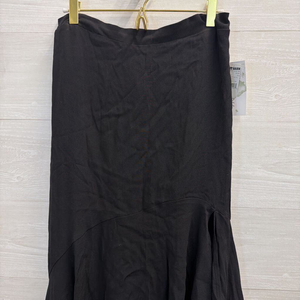 Wild Moss Black Ruffle Hem High Low Skirt Medium