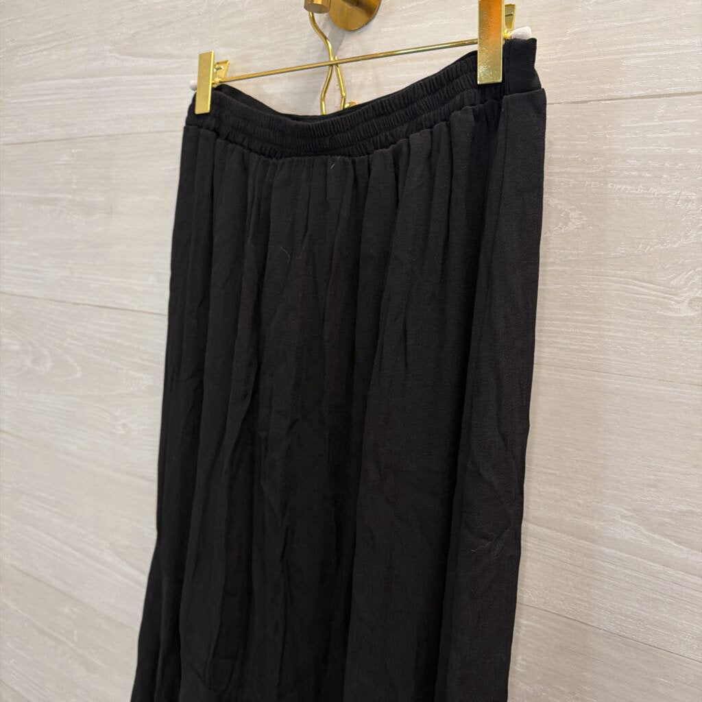 Wild Moss Black Ruffle Hem High Low Skirt Medium