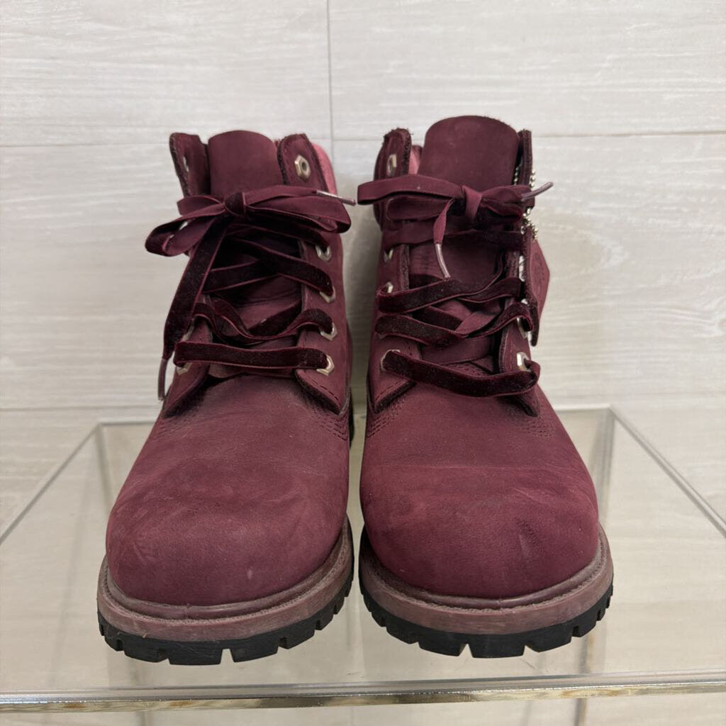 Timberland Burgundy 6 Inch Premium Waterproof Boots 8.5