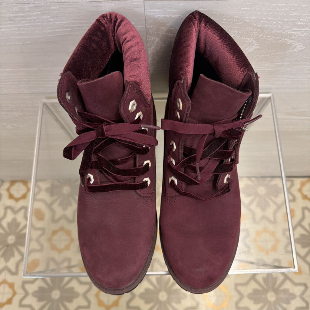 Timberland Burgundy 6 Inch Premium Waterproof Boots 8.5