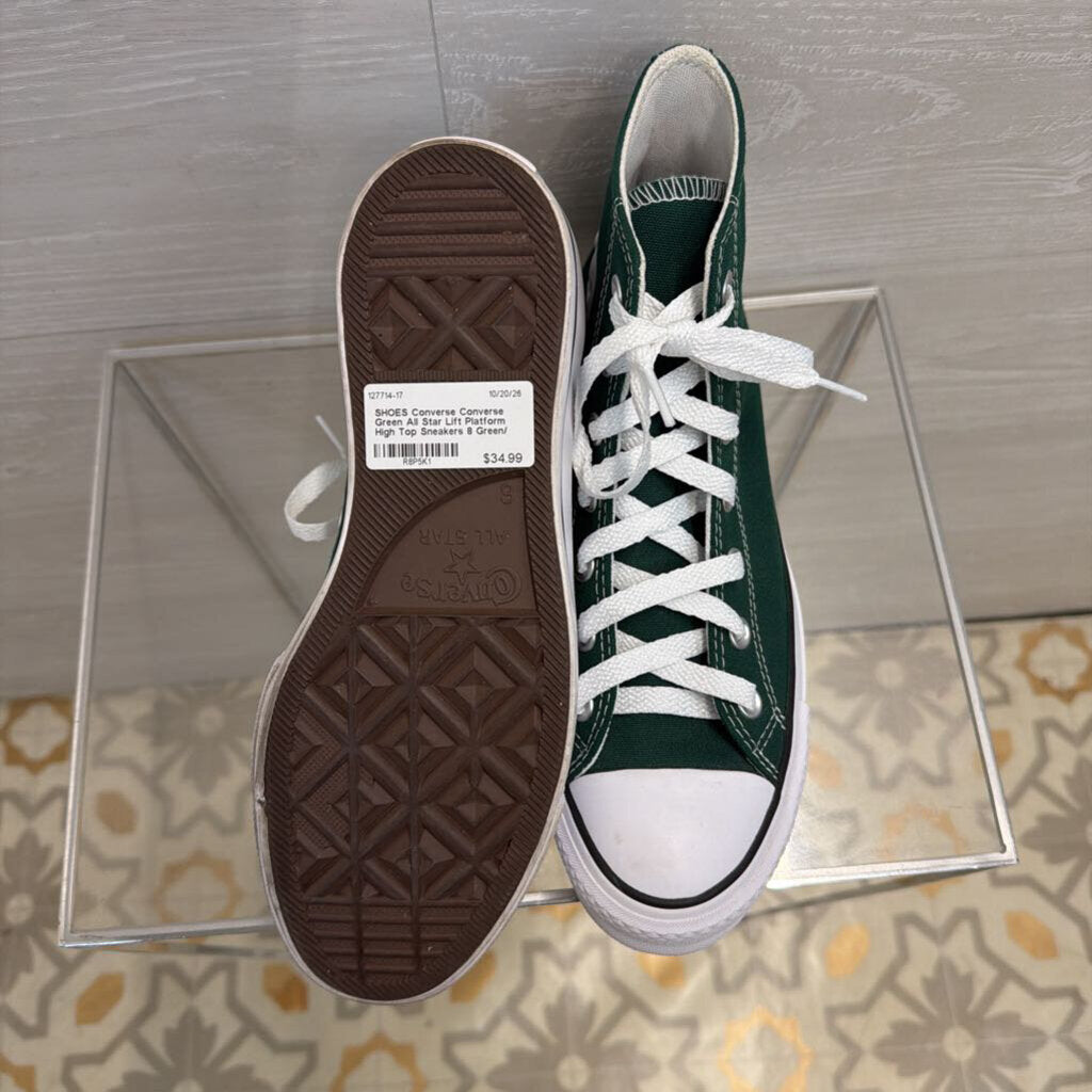 Converse Green All Star Lift Platform High Top Sneakers 8