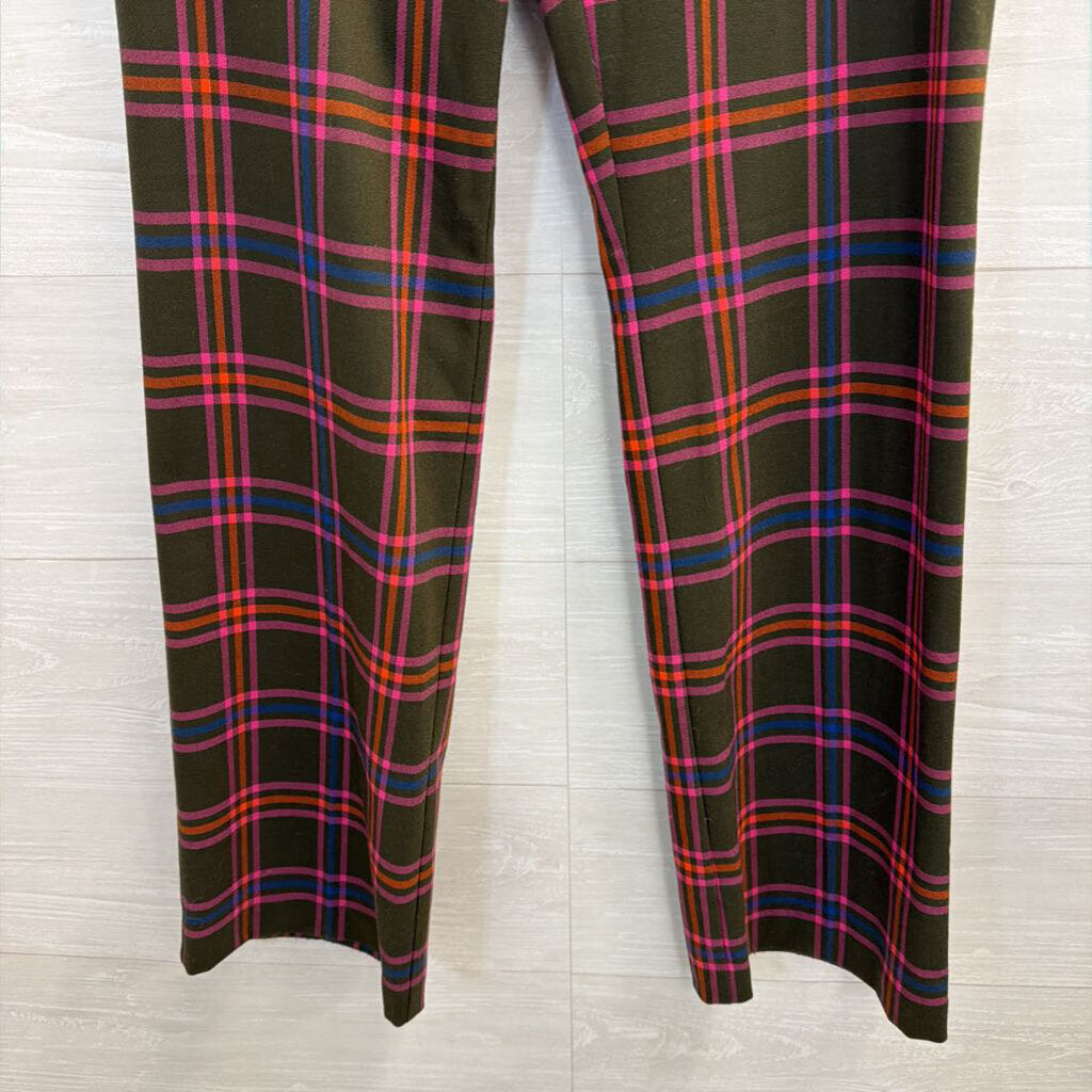 Trina Turk Green/Pink Plaid Pants Small