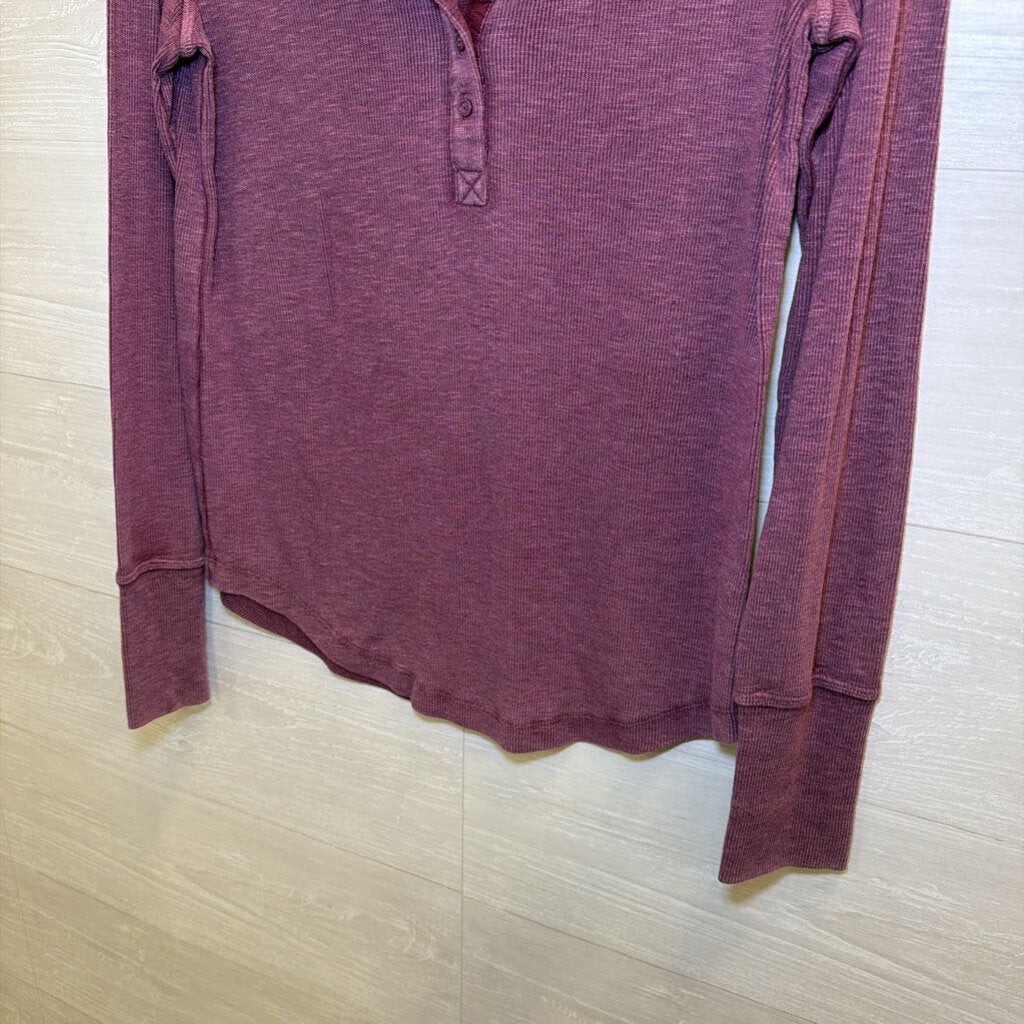 Gap Purple Henley Long Sleeve Small