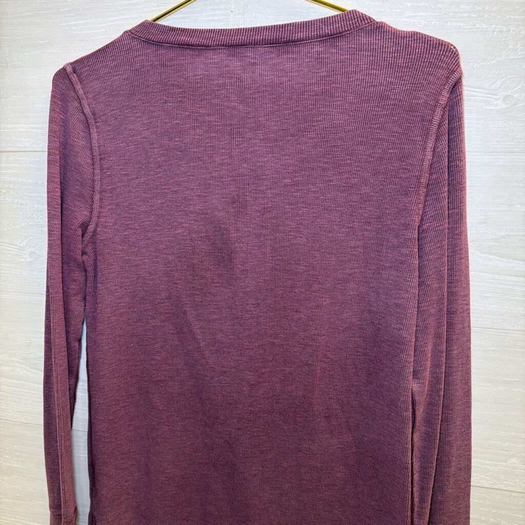 Gap Purple Henley Long Sleeve Small